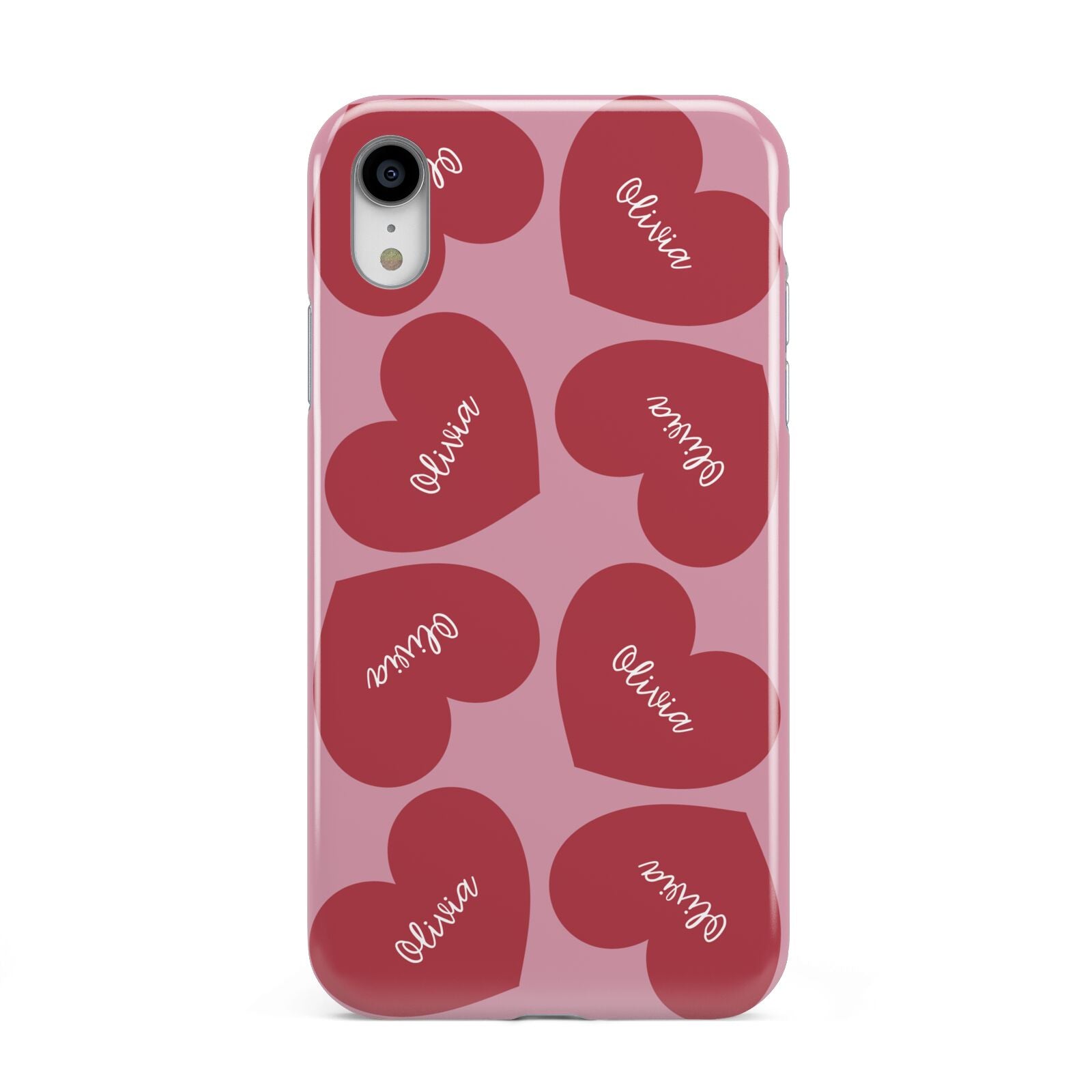 Personalised Valentine Heart Apple iPhone XR White 3D Tough Case