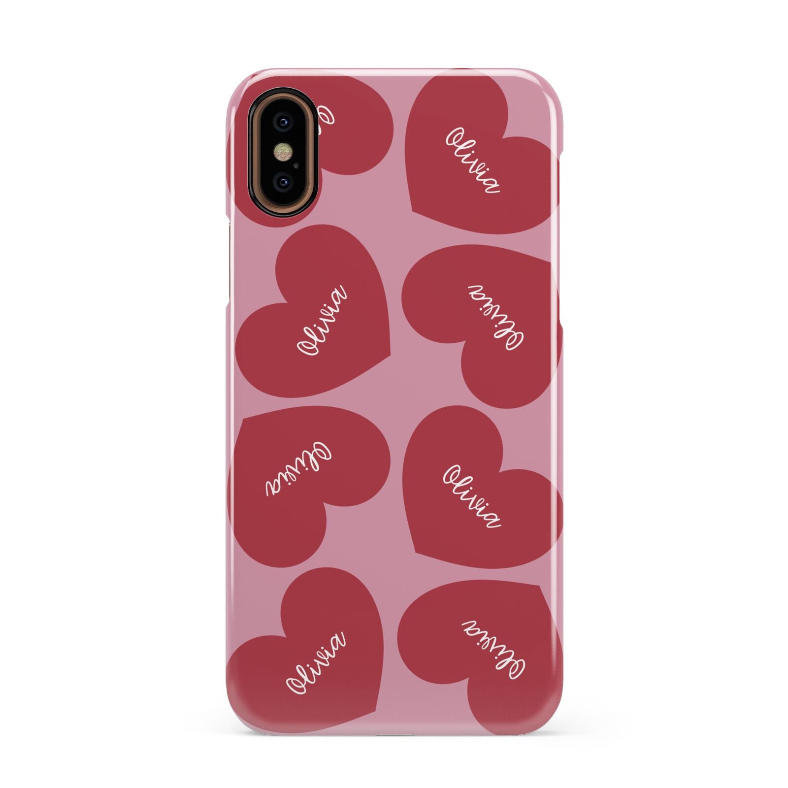 Personalised Valentine Heart Apple iPhone XS 3D Snap Case