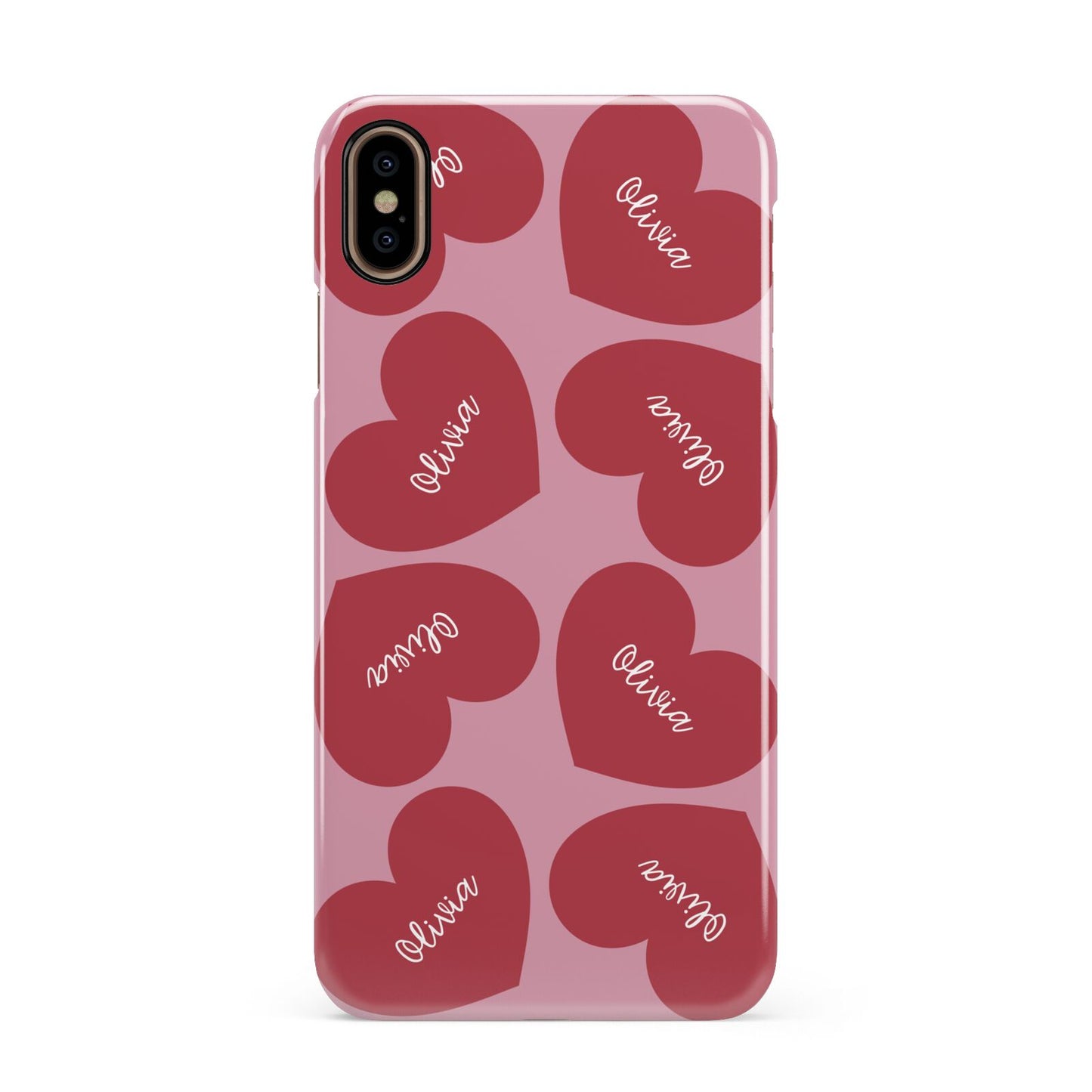 Personalised Valentine Heart Apple iPhone Xs Max 3D Snap Case