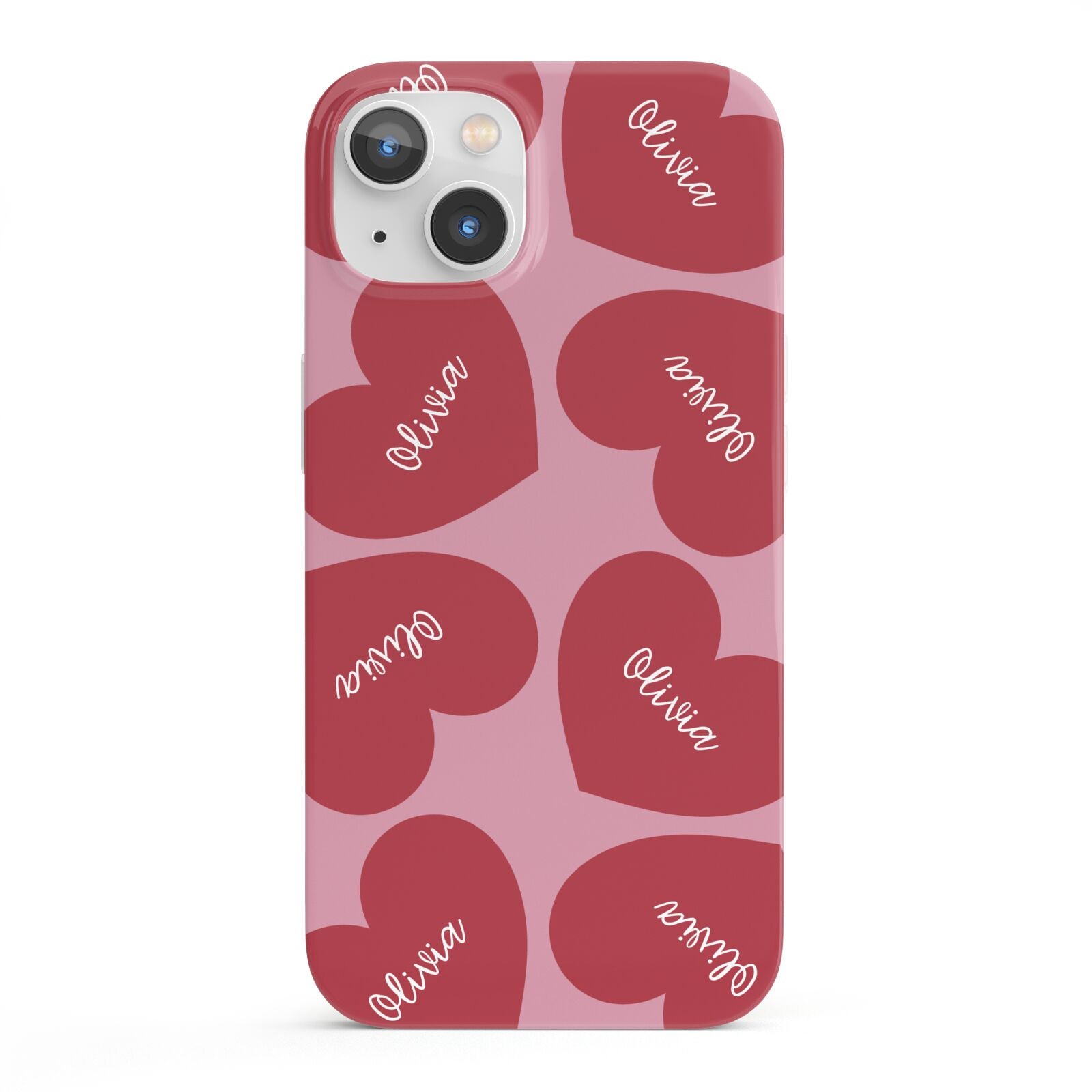 Personalised Valentine Heart iPhone 13 Full Wrap 3D Snap Case