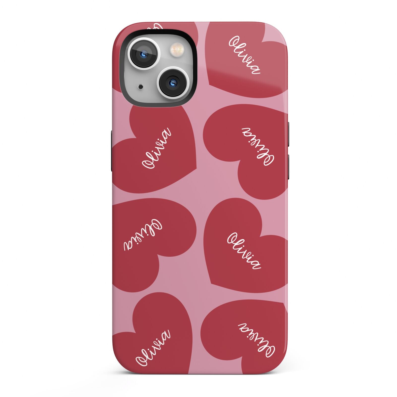 Personalised Valentine Heart iPhone 13 Full Wrap 3D Tough Case