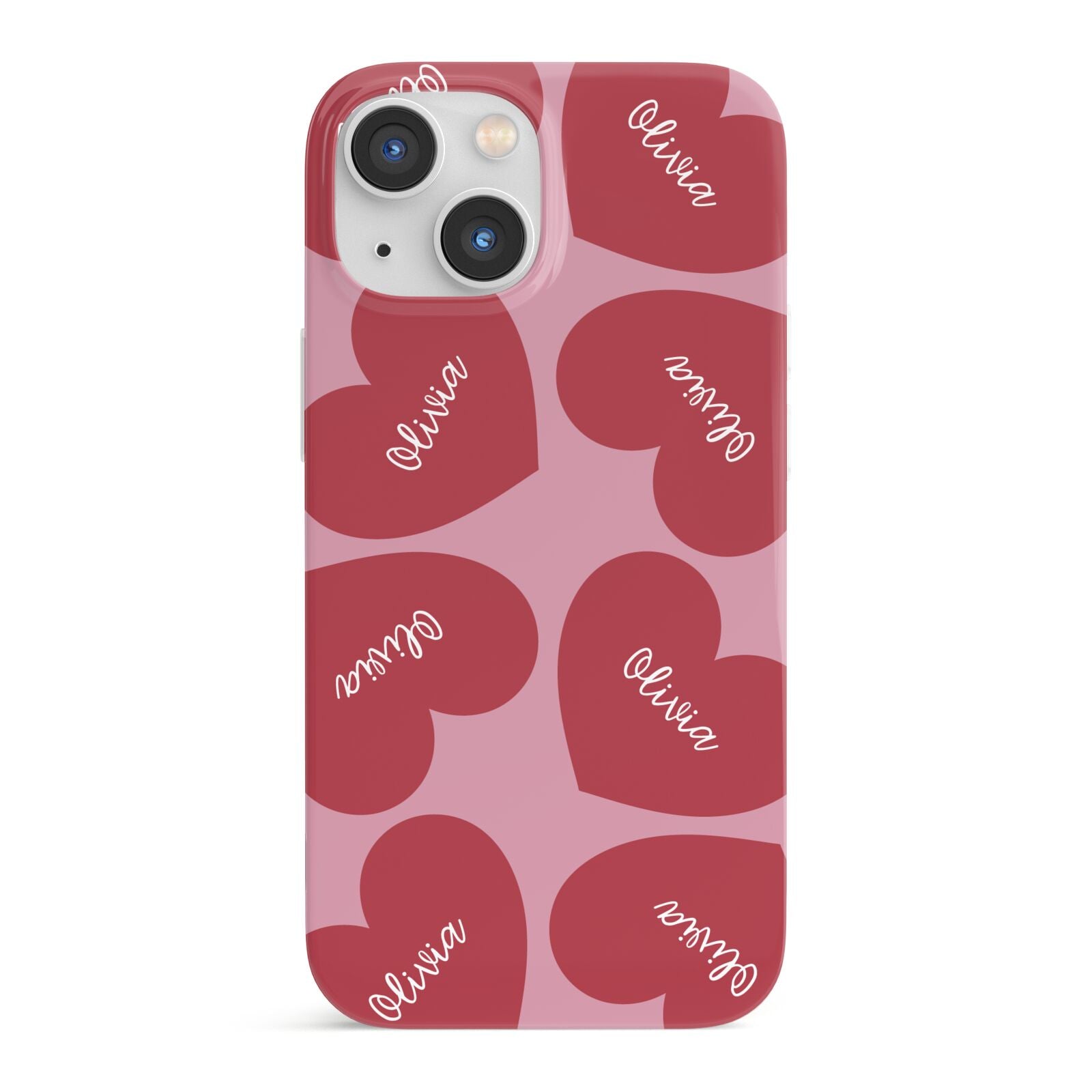 Personalised Valentine Heart iPhone 13 Mini Full Wrap 3D Snap Case