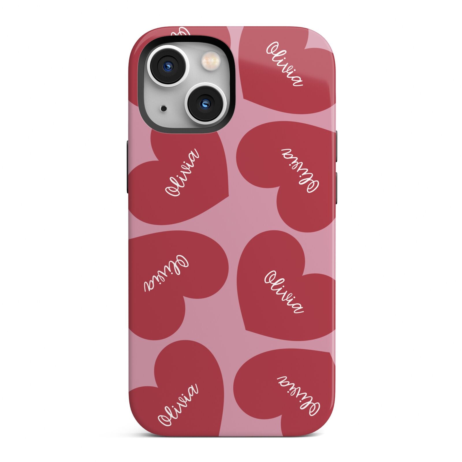 Personalised Valentine Heart iPhone 13 Mini Full Wrap 3D Tough Case