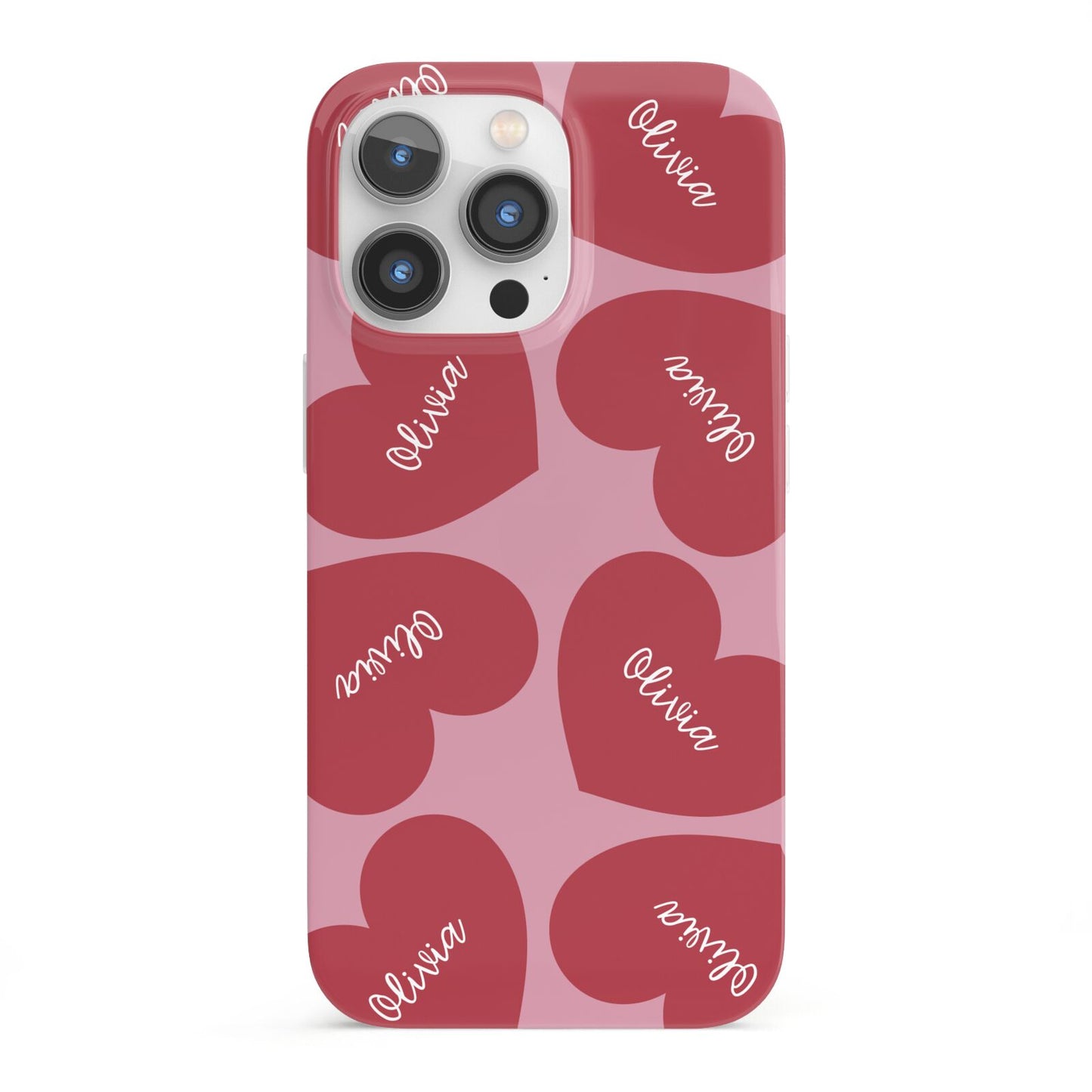 Personalised Valentine Heart iPhone 13 Pro Full Wrap 3D Snap Case