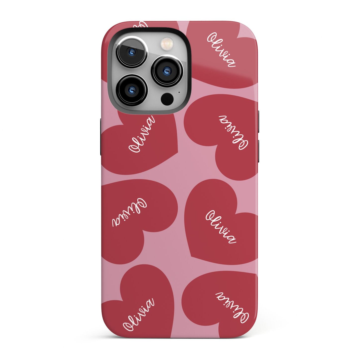 Personalised Valentine Heart iPhone 13 Pro Full Wrap 3D Tough Case