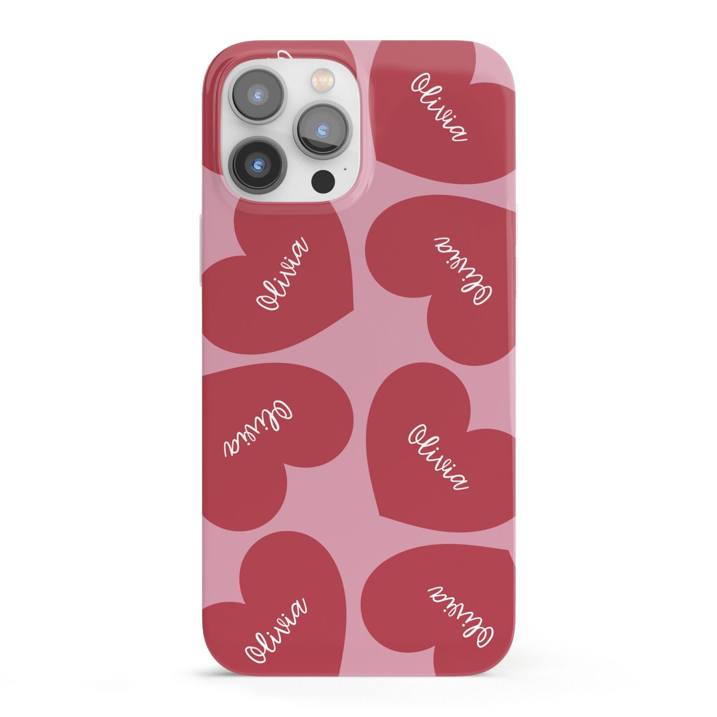 Personalised Valentine Heart iPhone 13 Pro Max Full Wrap 3D Snap Case