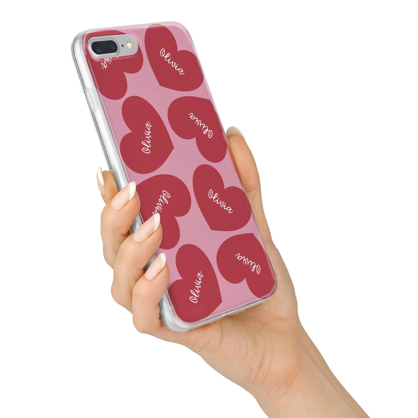 Personalised Valentine Heart iPhone 7 Plus Bumper Case on Silver iPhone Alternative Image