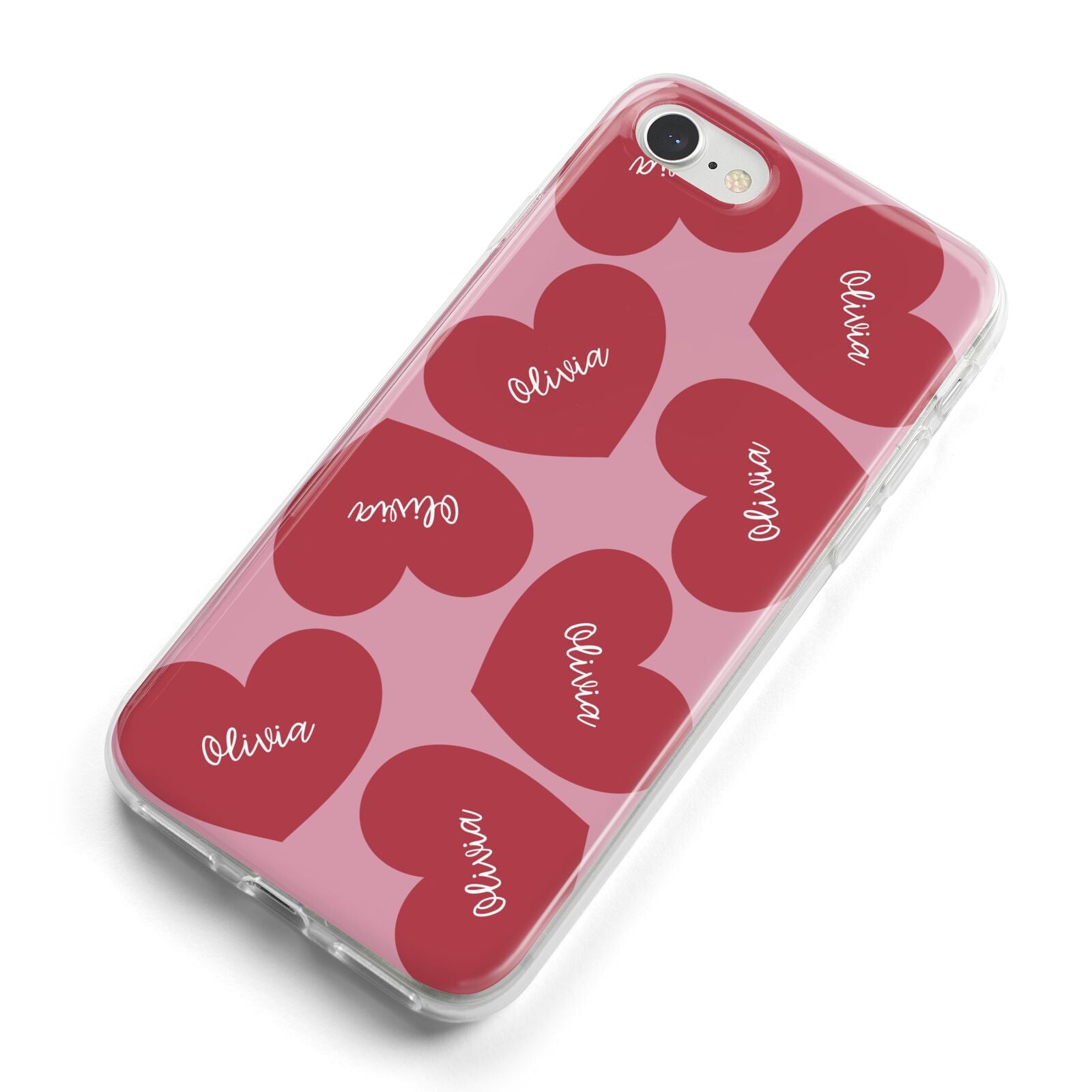 Personalised Valentine Heart iPhone 8 Bumper Case on Silver iPhone Alternative Image