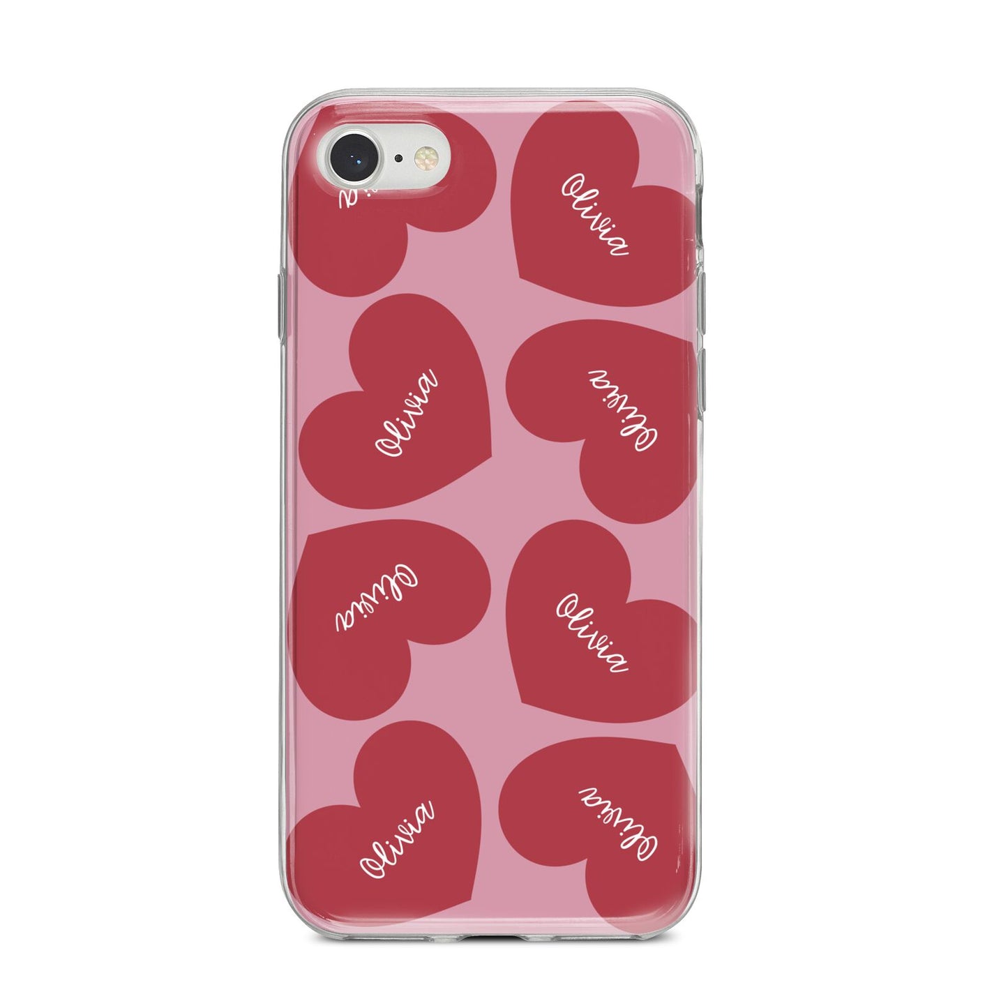 Personalised Valentine Heart iPhone 8 Bumper Case on Silver iPhone