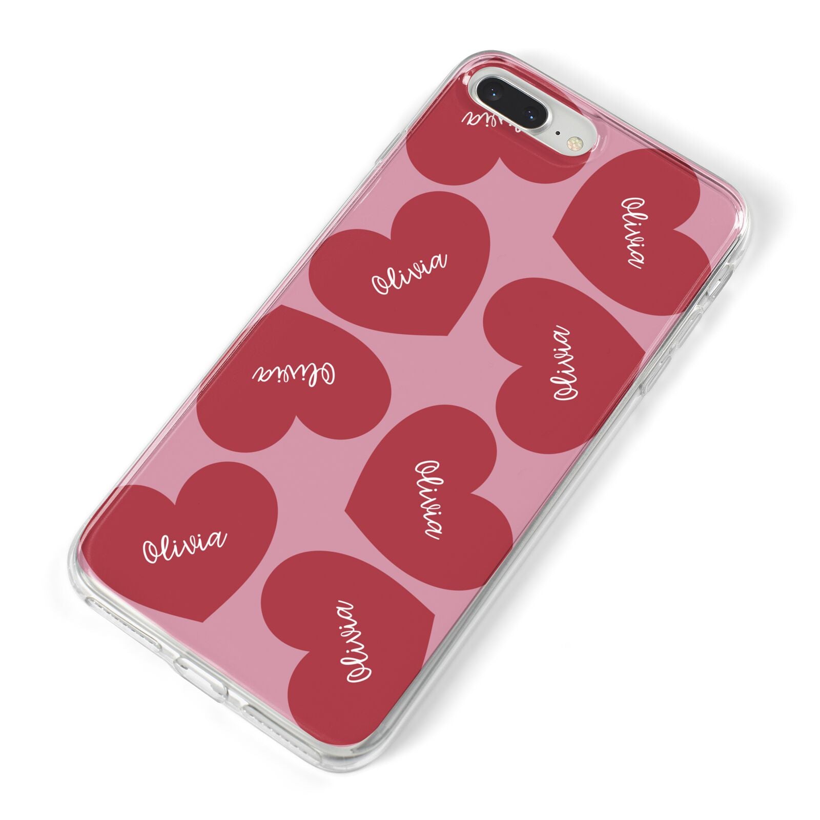 Personalised Valentine Heart iPhone 8 Plus Bumper Case on Silver iPhone Alternative Image