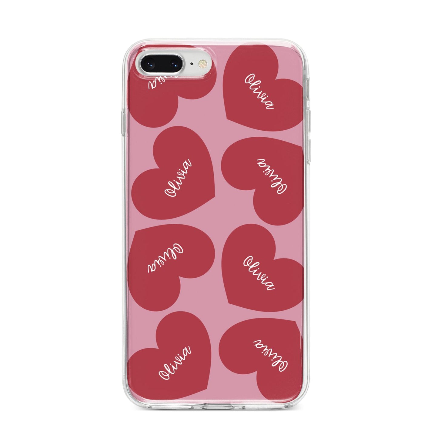 Personalised Valentine Heart iPhone 8 Plus Bumper Case on Silver iPhone