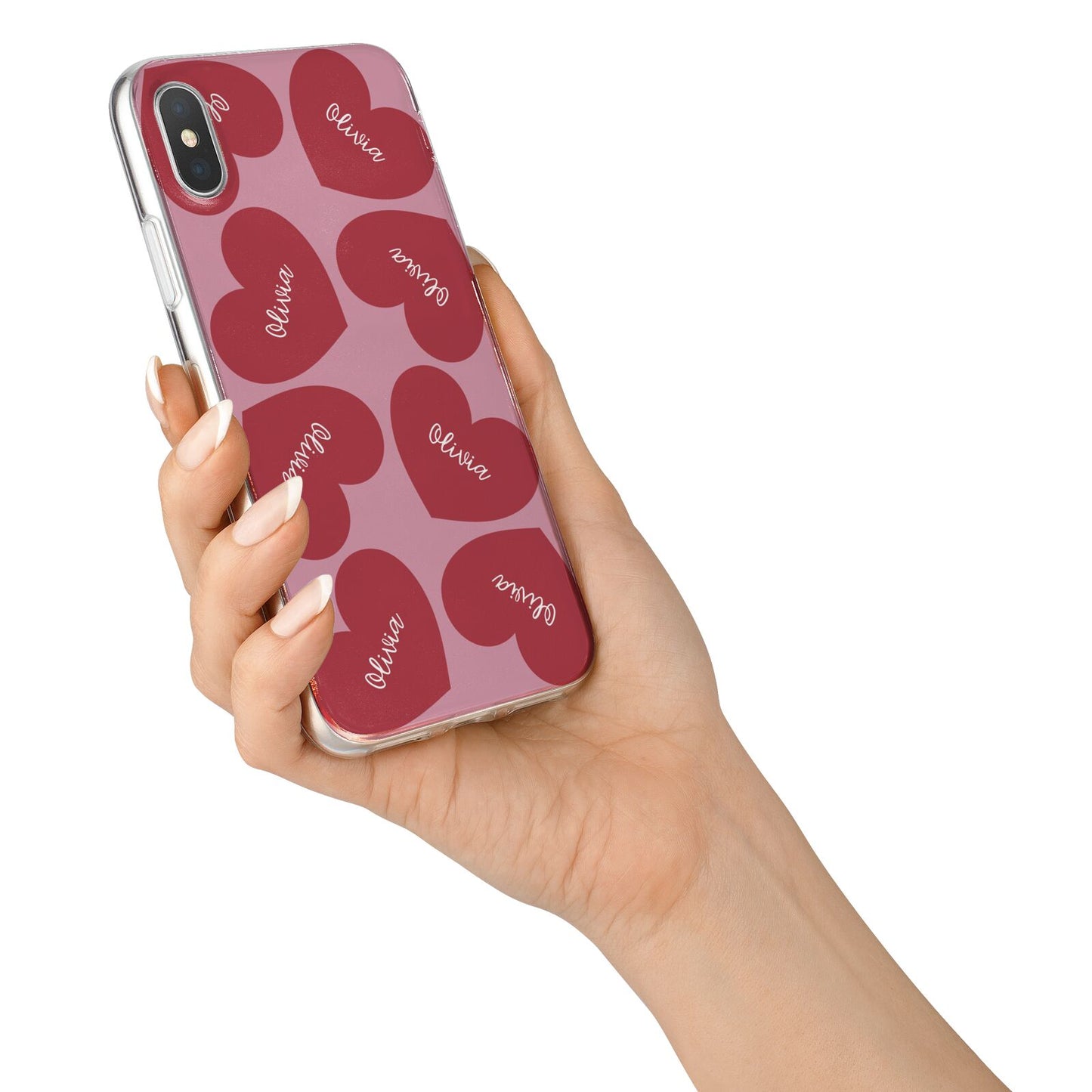 Personalised Valentine Heart iPhone X Bumper Case on Silver iPhone Alternative Image 2