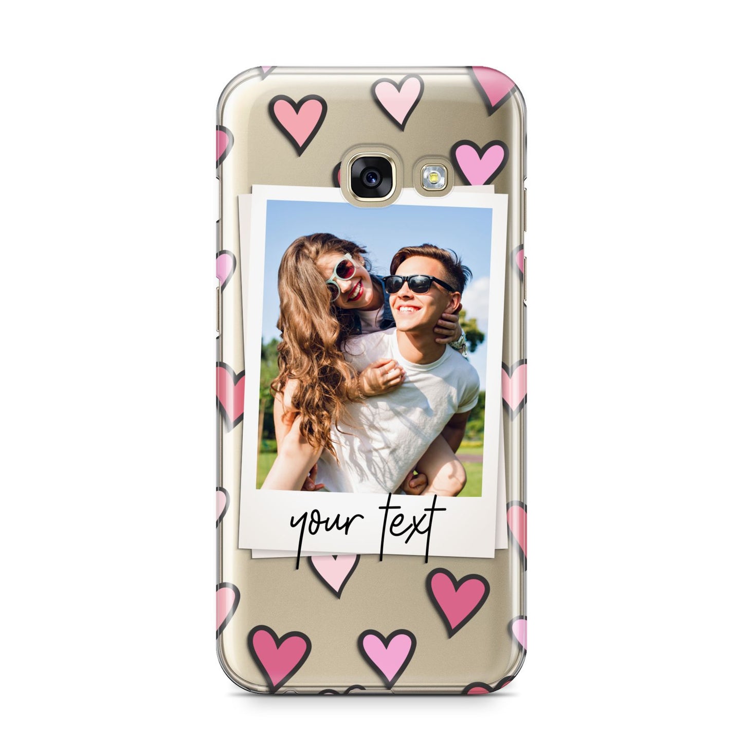 Personalised Valentine s Day Photo Samsung Galaxy A3 2017 Case on gold phone