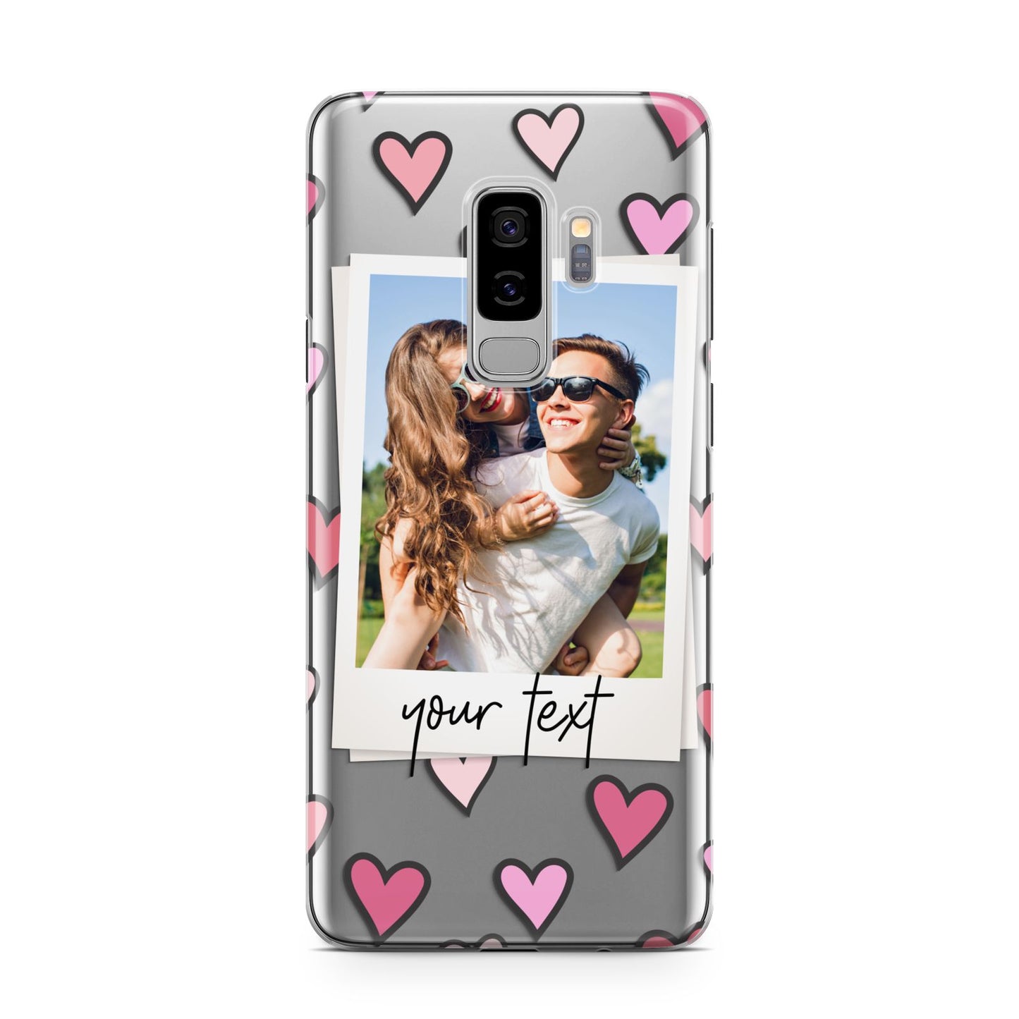 Personalised Valentine s Day Photo Samsung Galaxy S9 Plus Case on Silver phone