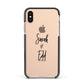 Personalised Valentines Couple Names Black Apple iPhone Xs Impact Case Black Edge on Gold Phone