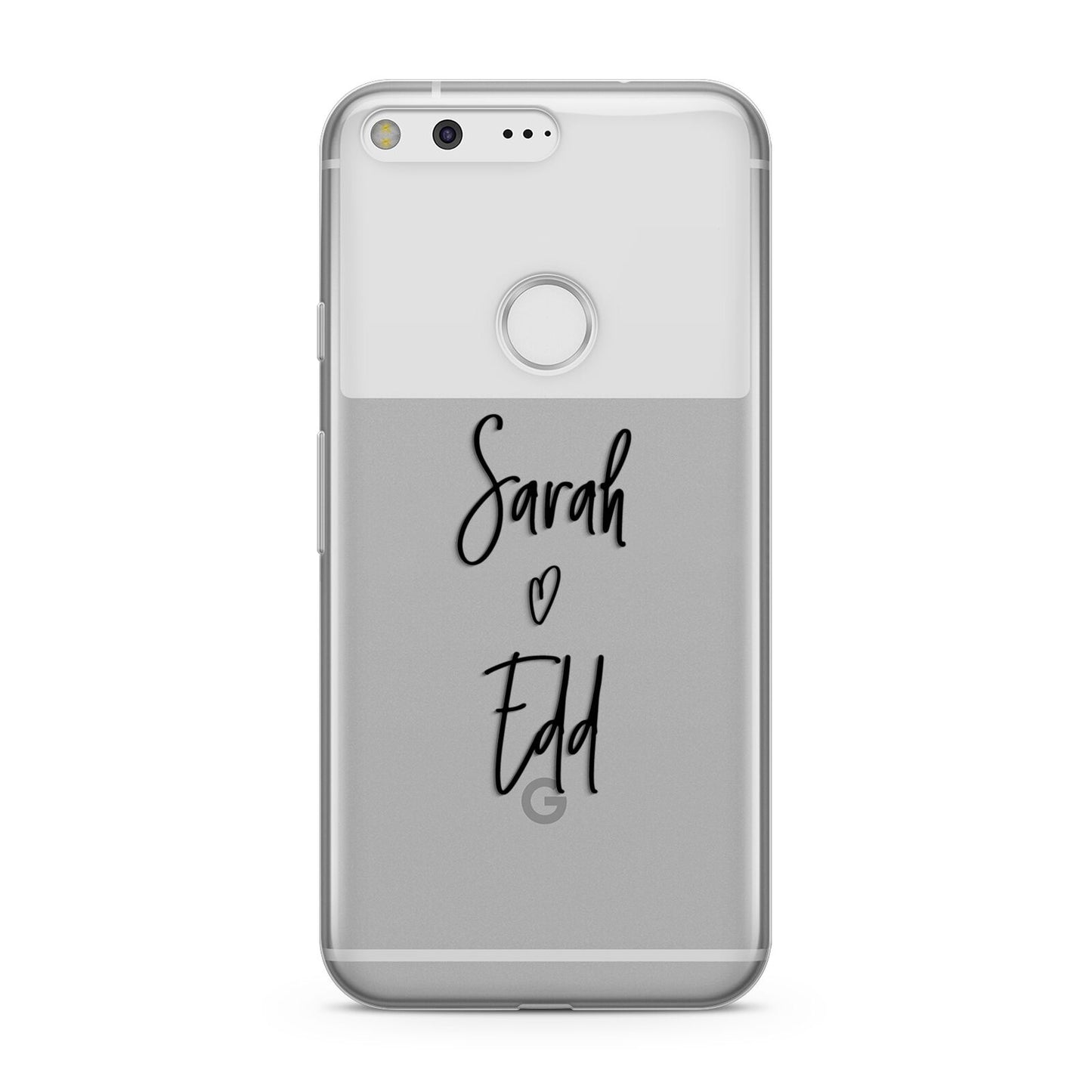 Personalised Valentines Couple Names Black Google Pixel Case