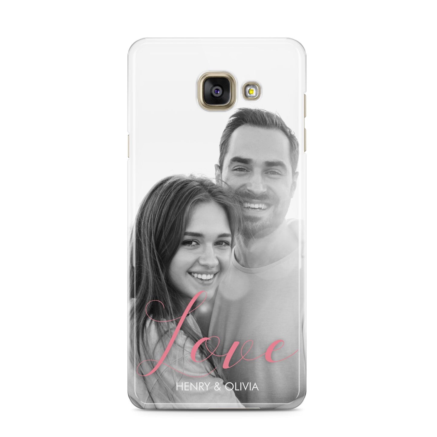 Personalised Valentines Day Photo Samsung Galaxy A3 2016 Case on gold phone