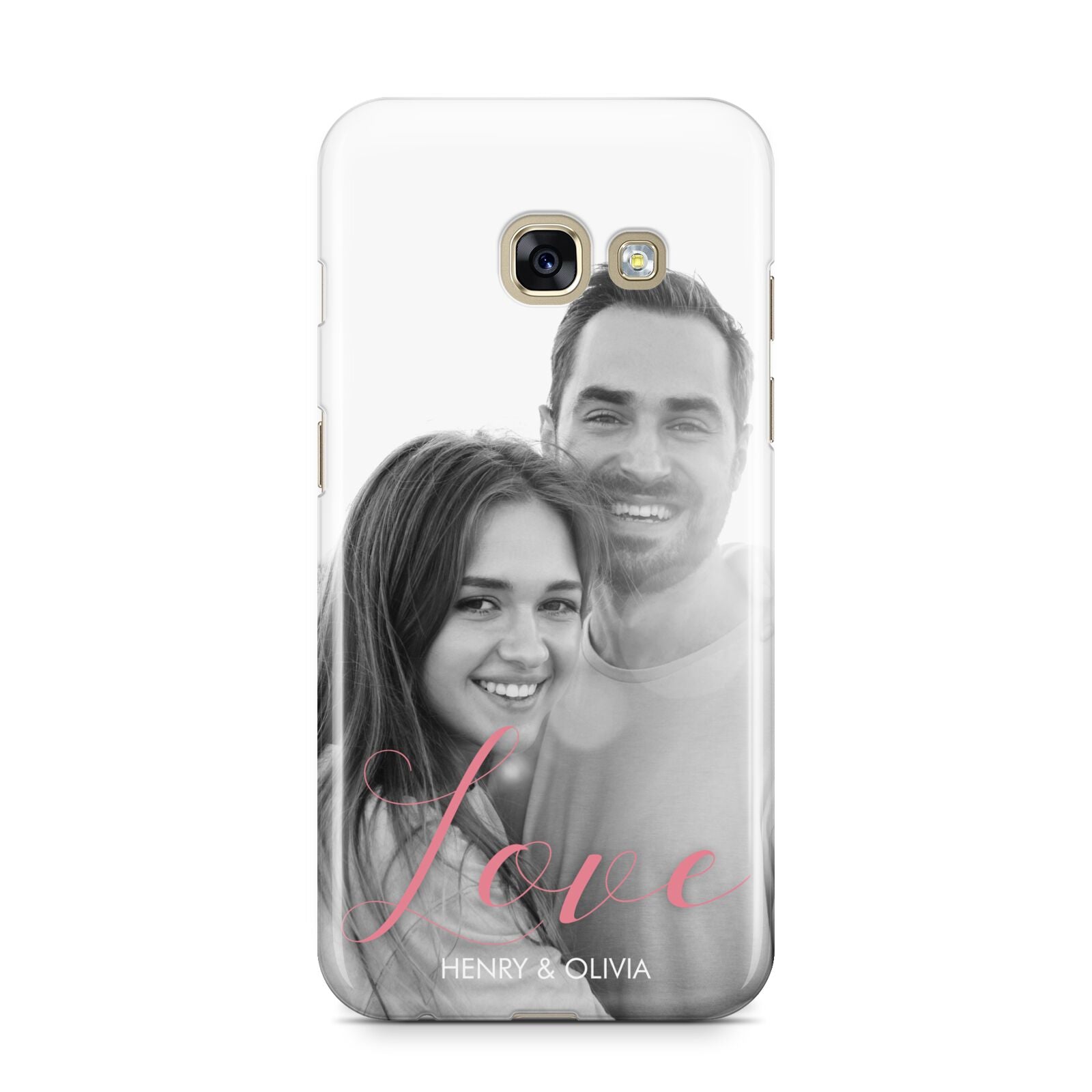 Personalised Valentines Day Photo Samsung Galaxy A3 2017 Case on gold phone