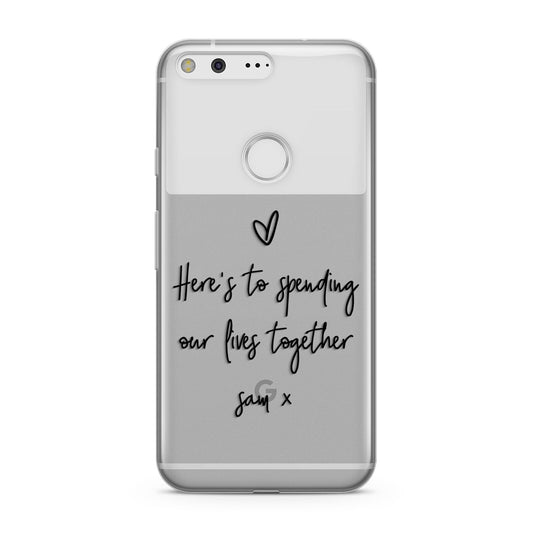 Personalised Valentines Message Name Black Google Pixel Case