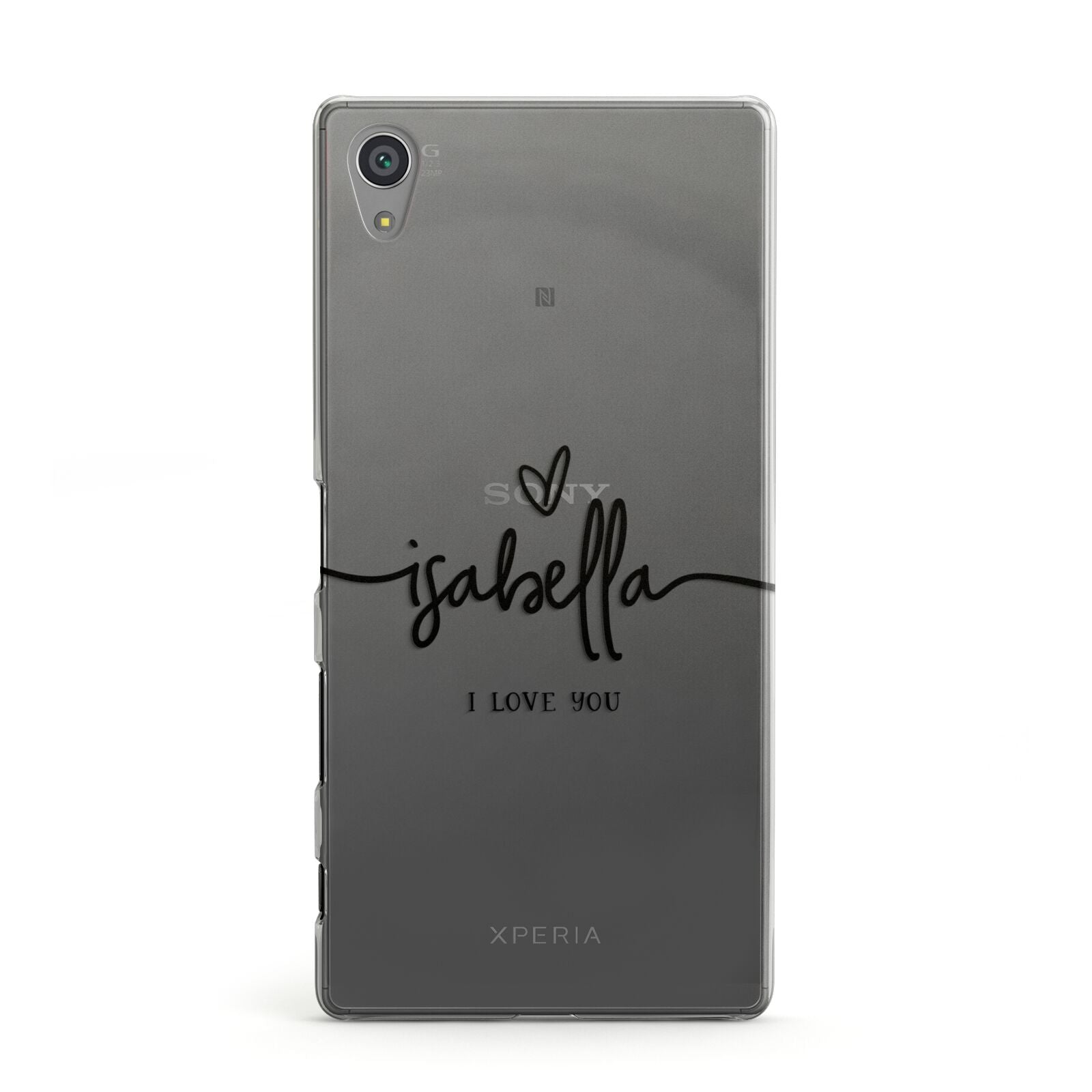 Personalised Valentines Name Clear Black Sony Xperia Case