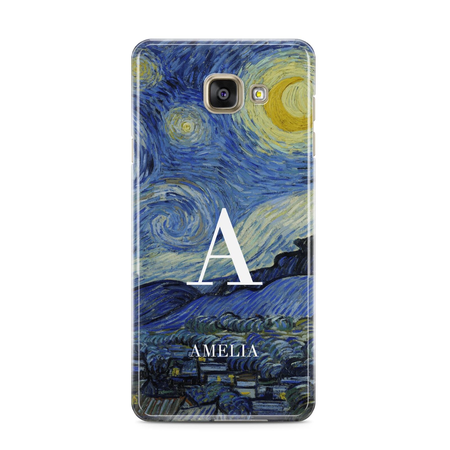 Personalised Van Gogh Starry Night Samsung Galaxy A3 2016 Case on gold phone