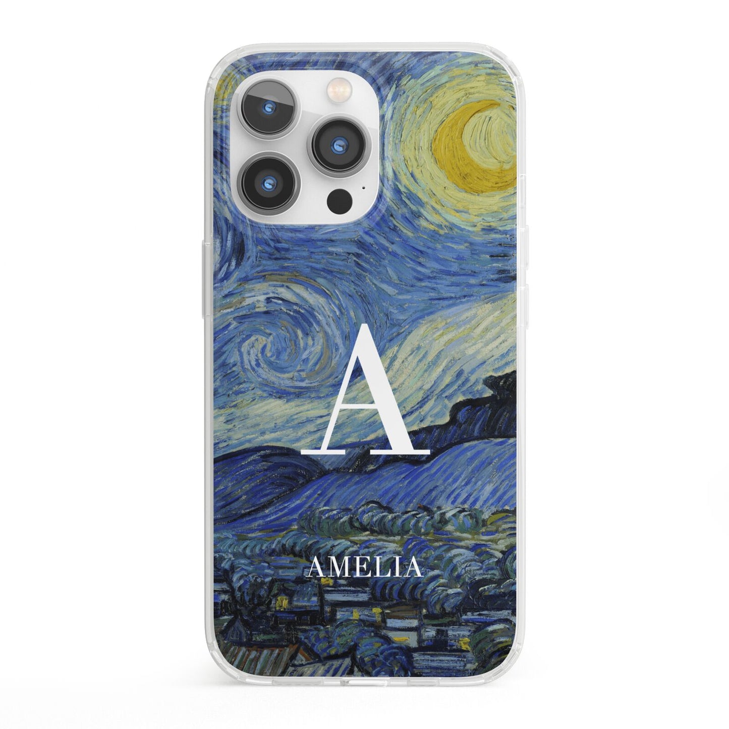 Personalised Van Gogh Starry Night iPhone 13 Pro Clear Bumper Case