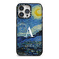 Personalised Van Gogh Starry Night iPhone 14 Pro Max Black Impact Case on Silver phone