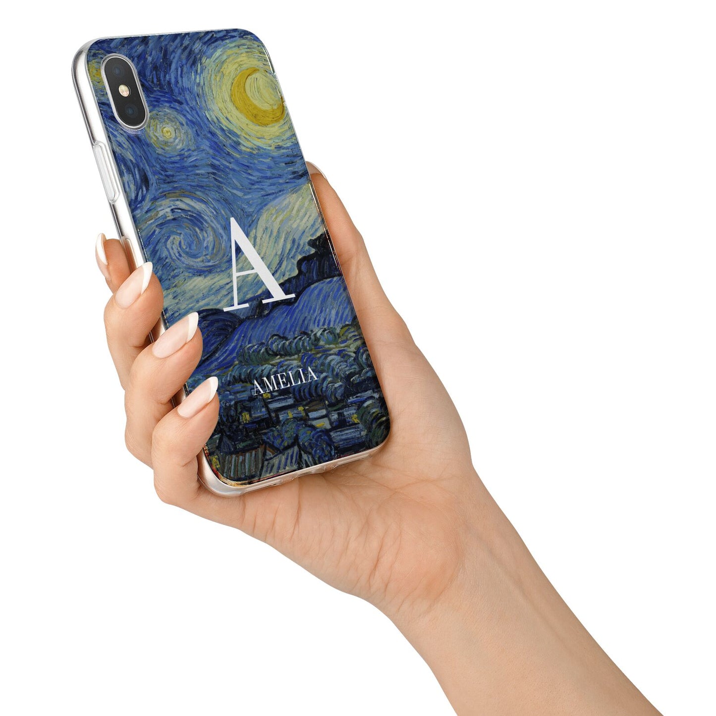 Personalised Van Gogh Starry Night iPhone X Bumper Case on Silver iPhone Alternative Image 2