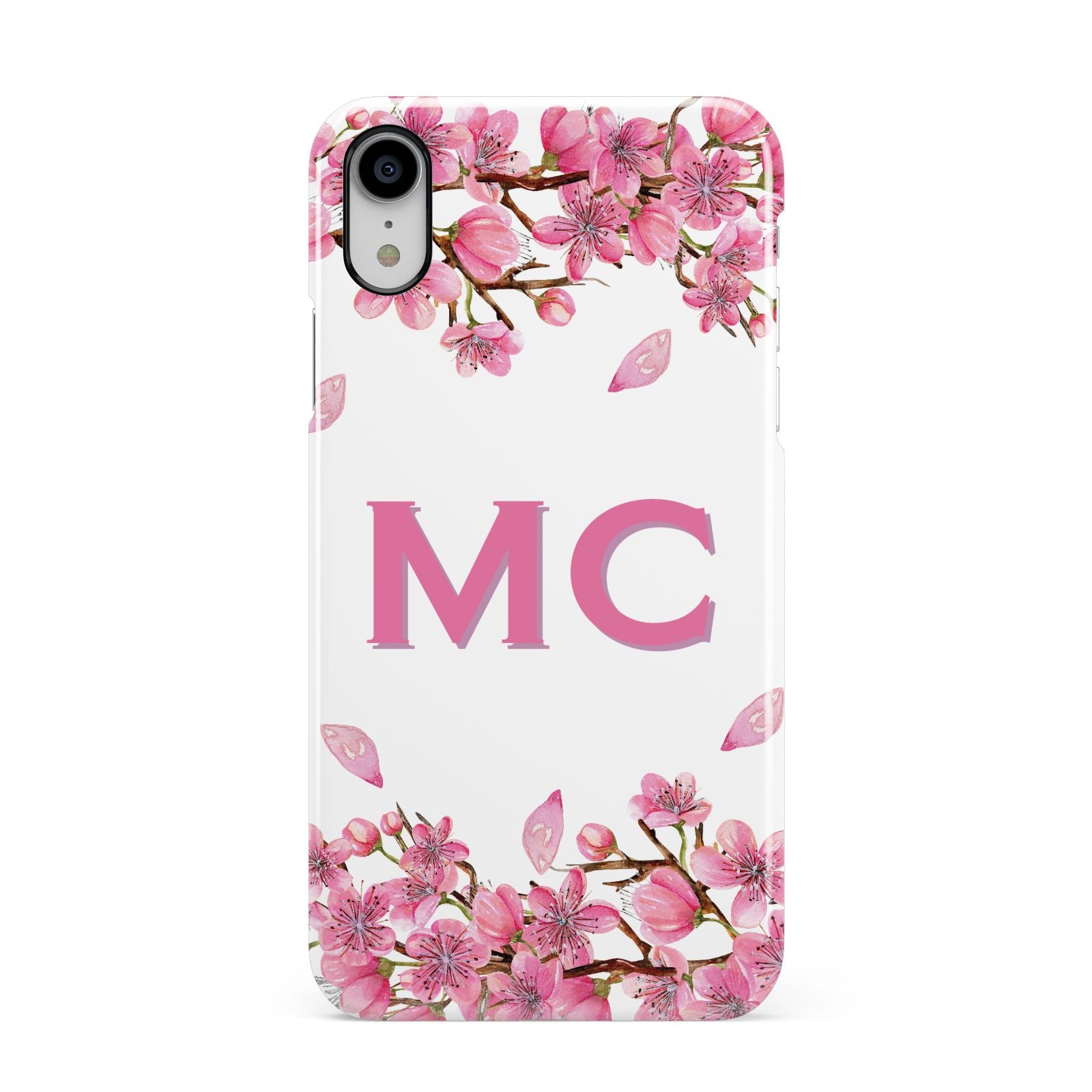 Personalised Vibrant Cherry Blossom Pink Apple iPhone XR White 3D Snap Case