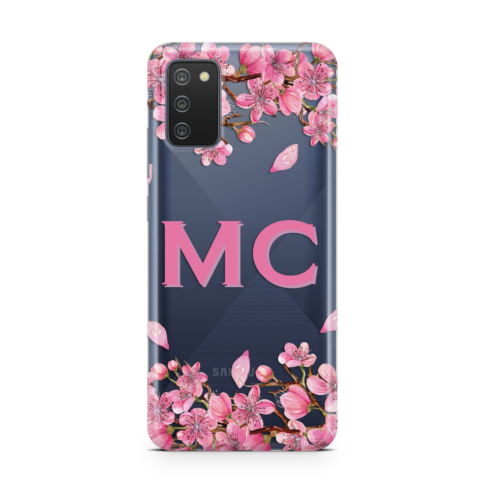 Personalised Vibrant Cherry Blossom Pink Samsung A02s Case