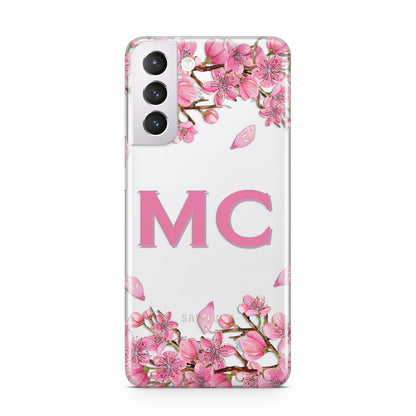 Personalised Vibrant Cherry Blossom Pink Samsung S21 Case