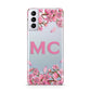 Personalised Vibrant Cherry Blossom Pink Samsung S21 Plus Case