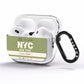 Personalised Vintage Baggage Tag AirPods Pro Clear Case Side Image