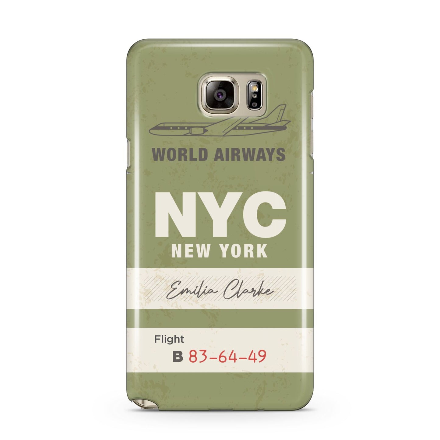 Personalised Vintage Baggage Tag Samsung Galaxy Note 5 Case