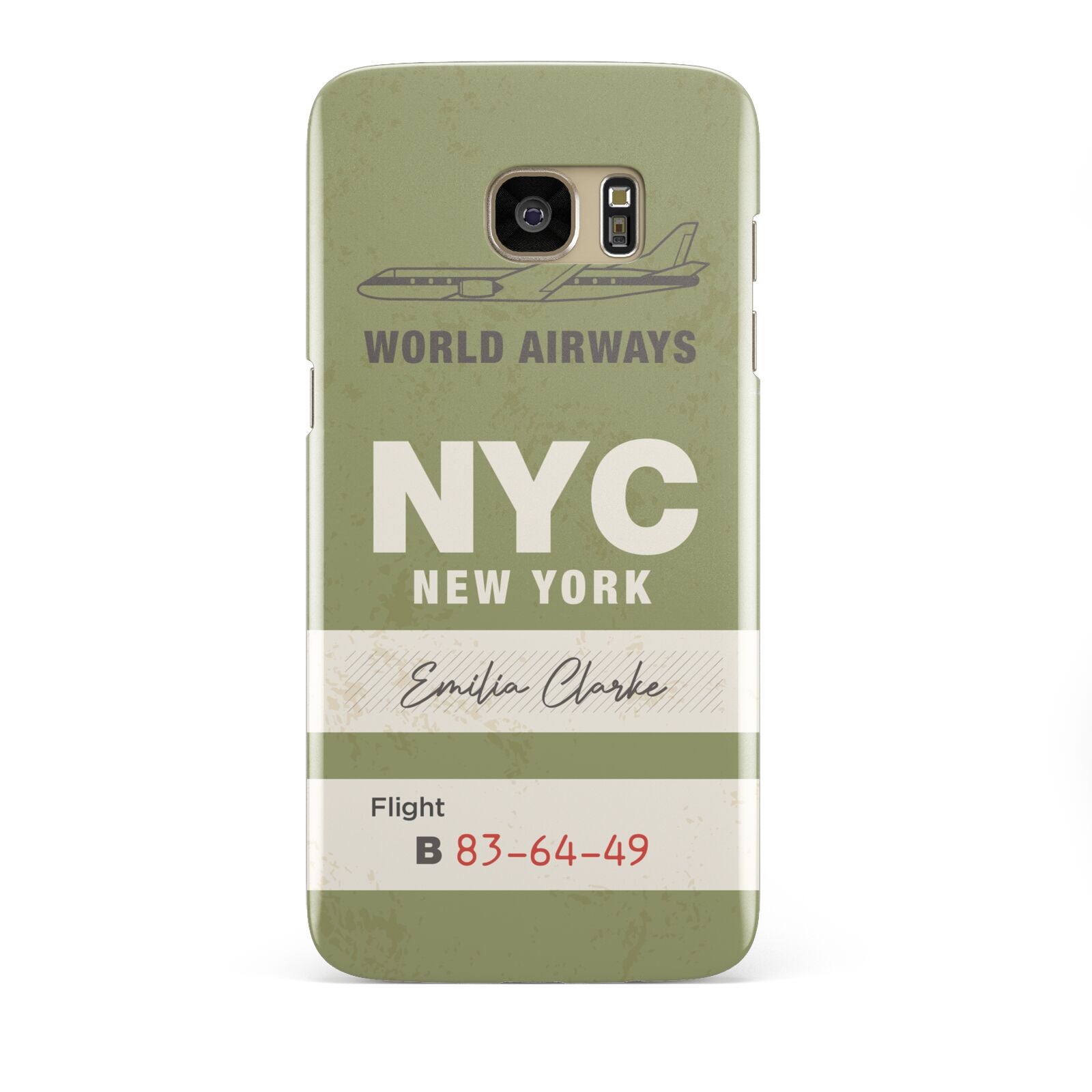 Personalised Vintage Baggage Tag Samsung Galaxy S7 Edge Case