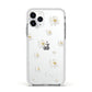 Personalised Vintage Daisy Apple iPhone 11 Pro in Silver with White Impact Case