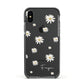 Personalised Vintage Daisy Apple iPhone Xs Impact Case Black Edge on Black Phone