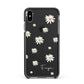 Personalised Vintage Daisy Apple iPhone Xs Max Impact Case Black Edge on Black Phone