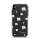 Personalised Vintage Daisy Apple iPhone Xs Max Impact Case White Edge on Black Phone