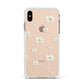 Personalised Vintage Daisy Apple iPhone Xs Max Impact Case White Edge on Gold Phone