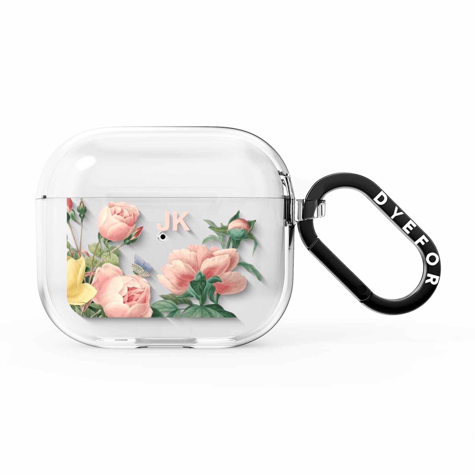 Personalised Vintage Flowers AirPods Clear Case 3rd Gen