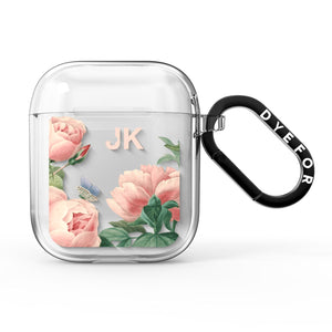 Personalisierte Vintage-Blumen-AirPods-Hülle