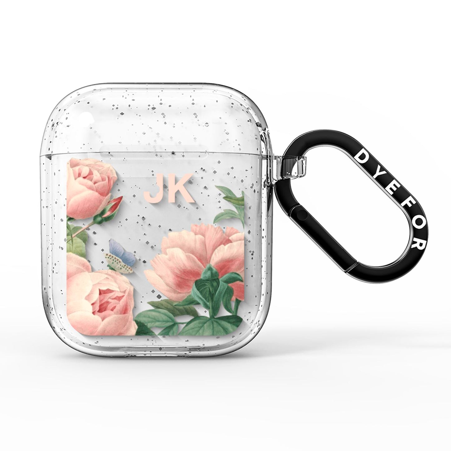 Personalised Vintage Flowers AirPods Glitter Case