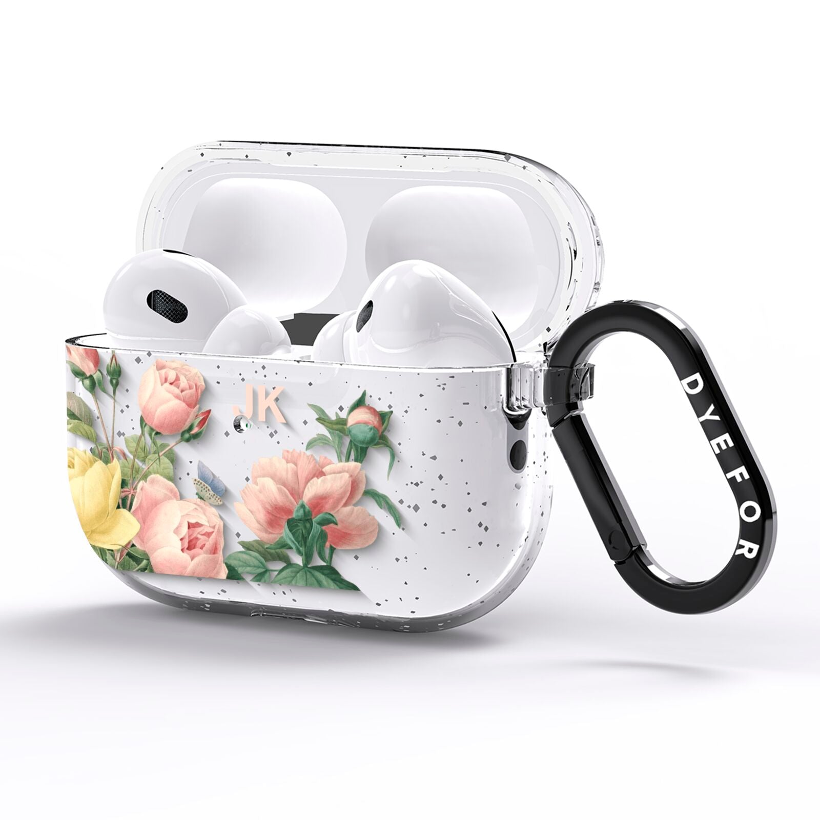 Personalised Vintage Flowers AirPods Pro Glitter Case Side Image