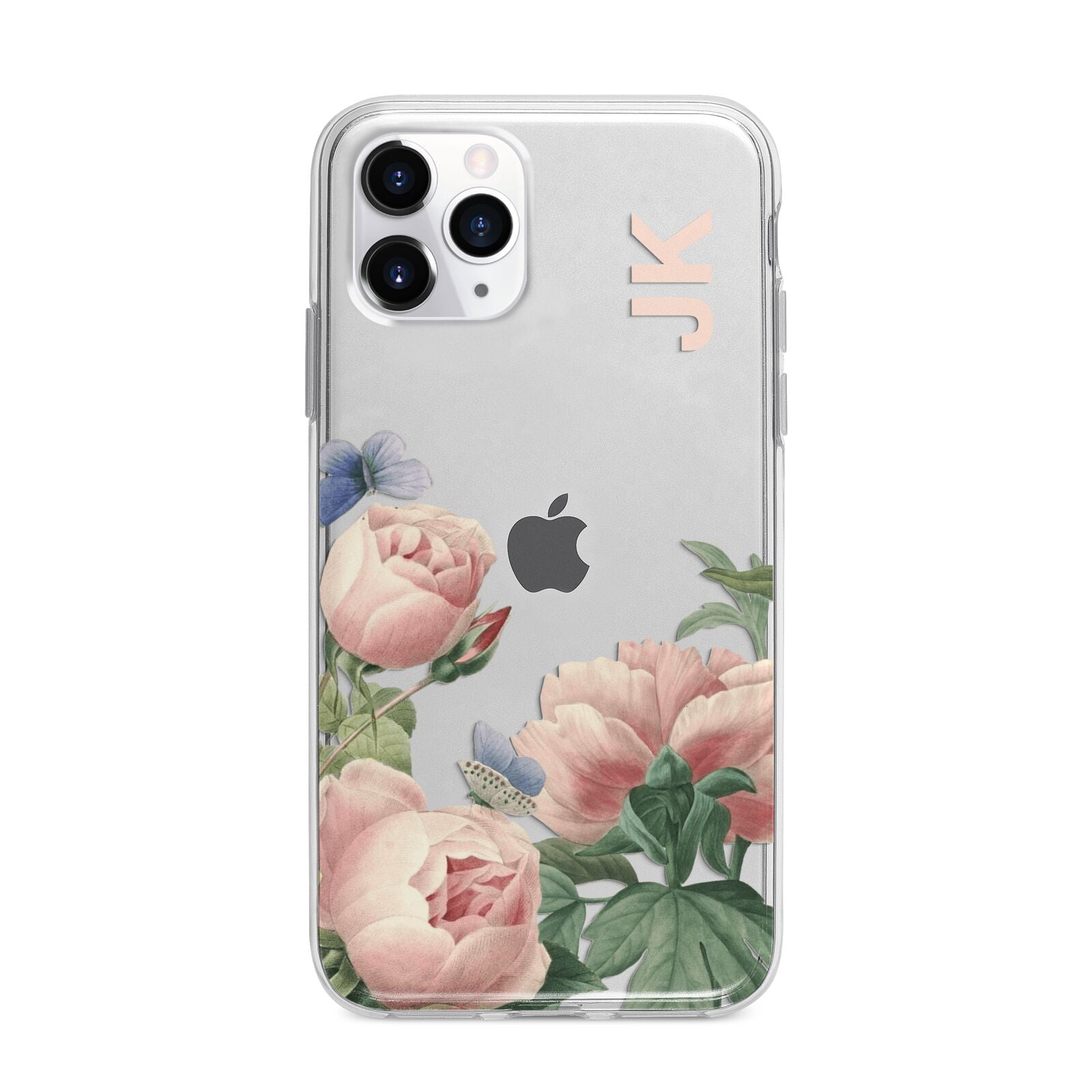 Personalised Vintage Flowers Apple iPhone 11 Pro Max in Silver with Bumper Case