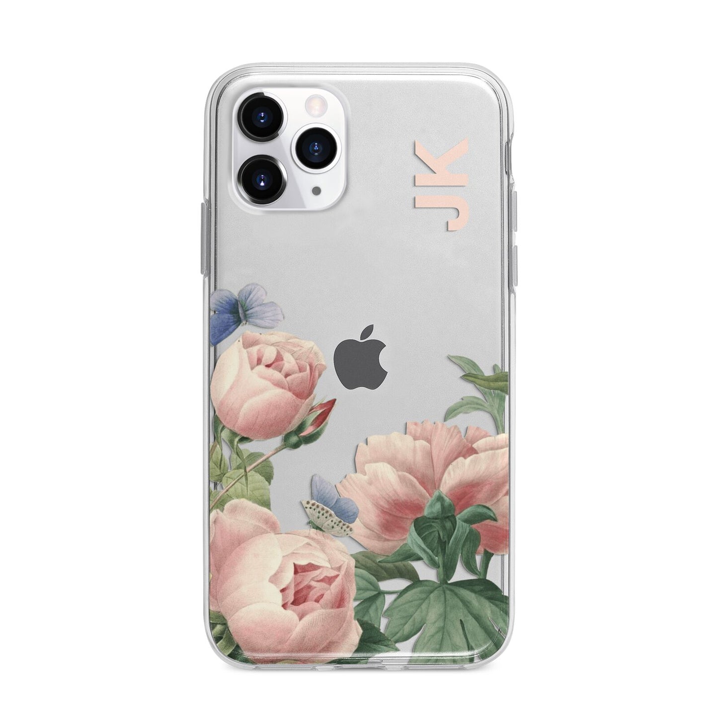 Personalised Vintage Flowers Apple iPhone 11 Pro in Silver with Bumper Case