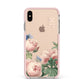 Personalised Vintage Flowers Apple iPhone Xs Max Impact Case Pink Edge on Gold Phone