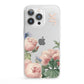 Personalised Vintage Flowers iPhone 13 Pro Clear Bumper Case