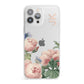 Personalised Vintage Flowers iPhone 13 Pro Max Clear Bumper Case