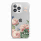 Personalised Vintage Flowers iPhone 13 Pro TPU Impact Case with White Edges